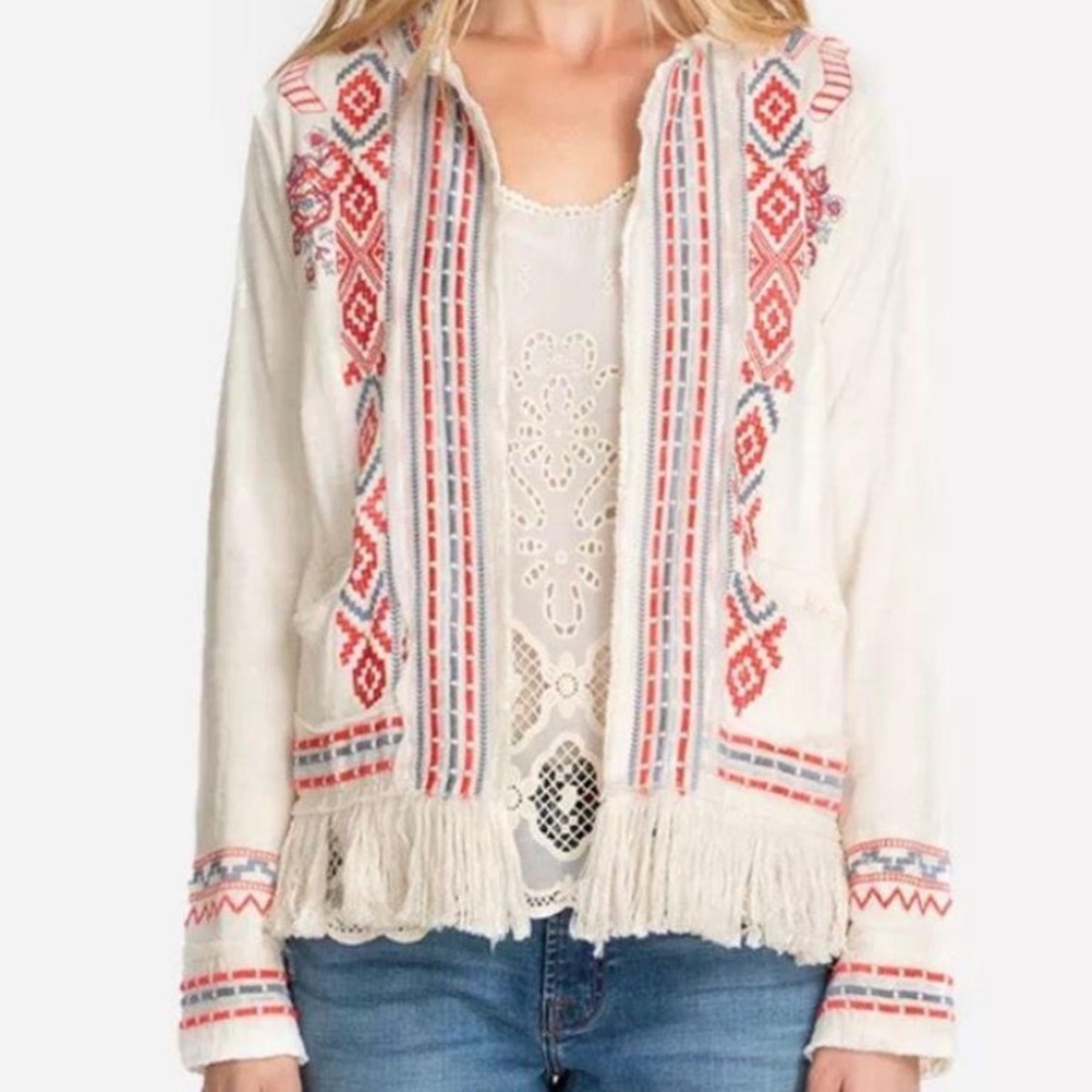 Johnny Was Yatzil Fringe Jacket